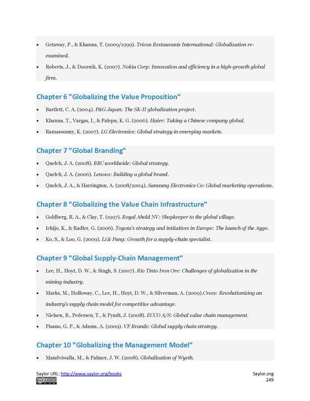 Fundamentals of Global Strategy - Page 249